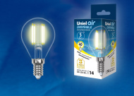 Лампа Uniel LED-G45-5W/WW/E14/CL/DIM GLA01TR, диммер