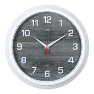 Часы 3024-001 корпус белый "Структура дерева" 