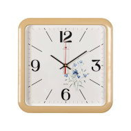 Часы 7667-82 корпус бежевый квадрат "Цветок"