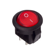 Выключатель клавишный круглый ON-OFF Micro, 250V, 3А (1*2с), красный, REXANT 36-2511