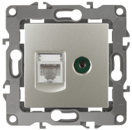 12-15 Розетка ЭРА RJ45+TV, 12-3110-15, перламутр