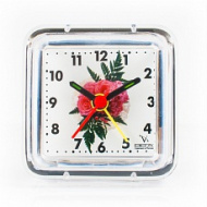 Будильник Б1-004 ВЕГА Розовые цветы