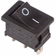 Выключатель клавишный 250V 6А (3с) ON-ON черный Mini (RWB-202, SC-768)(Z)