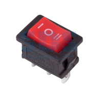 Выключатель клавишный 250V 6А (3с) ON-OFF-ON красный с нейтралью Mini (RWB-205, SC-768) 36-2144