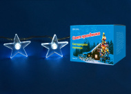 Гирлянда LED, ULD-S0280-020/DTA WHITE IP20 STARS, звездочки, 20LED, 2.8м, Uniel