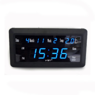 Часы эл. VST780W-5 син.цифры с б.п.(дата, температура)+блок