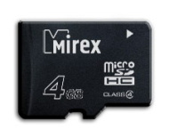 Карта памяти Micro-SD 8GB Mirex Class4 б/а (уценка, нарушена упаковка)
