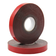 Двухсторонний скотч, красного цвета на серой основе, 12мм, 5метров REXANT