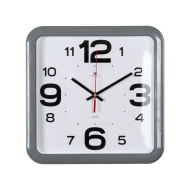 Часы 7667-75Gr корпус серый квадрат "Классика"