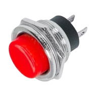 Выключатель-кнопка  маталл 220V 2А (2с) (ON)-OFF  Ø16.2  красная  (RWD-306)