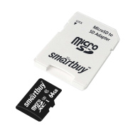Карта памяти micro SDXC Smartbuy 64GB Class10 PRO U3 R/W:90/70 MB/s с адап