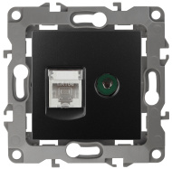 12-05 Розетка ЭРА RJ45+TV, 12-3110-05, антрацит