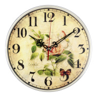 Часы 2524-121 корпус слоновая кость "Роза и бабочки" 