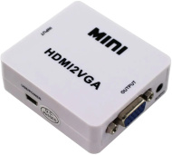 Конвертер MINI переходник HDMI2VGA в коробке, черный