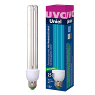 ESL-PLD-25/UVCB/E27/CL Лампа ультрафиолетовая бактерицидная. Спектр UVC 253,7нм. Картон. ТМ Uniel, ш