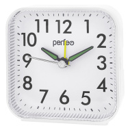 Perfeo Quartz часы-будильник "PF-TC-004", прямоугольные 8*7,5 см, белые