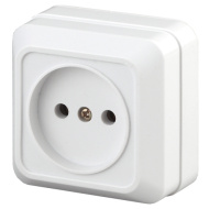 Розетка Intro Quadro 2-201-01 без зазем. 2P, 16А-250В, IP20, ОУ, белый