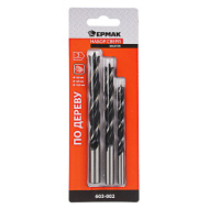 Набор сверл по дереву с М-образной заточкой, серия MASTER (3шт. 6, 8, 10 мм) ЕРМАК /603-002