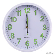 Часы 381-56 диаметр 30см, корпус белый, зелен цифры