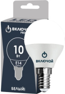 Лампа светодиодная 10W E14 шарик 4000K 220V (LED PREMIUM G45-10W-E14-W) Включай