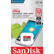 Карта памяти microSDHC SanDisk 32GB Ultra Android 80MB/s (UHS-I, Class 10)