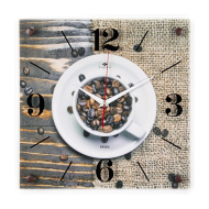 Часы 3535-104 стекло квадрат "Зерна кофе"
