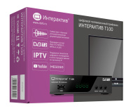 Цифровой ресивер DVB-T2 ИНТЕРАКТИВ T100 (Wi-Fi) + HD плеер (60)