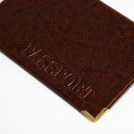Обложка на паспорт с уголками, цвет коричневый 4010090