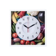 Часы 3028-133 корпус белый квадрат "Любимые овощи"