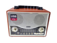 Радиоприемник Ретро KEMAI MD-1706BT+Bluetooth+USB+SD+аккумулятор темный
