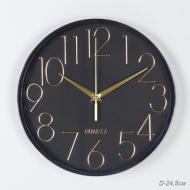 Часы Y6053T6-1 диаметр 25см, корпус черный