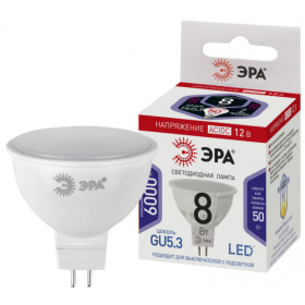 Лампа светод. ЭРА STD LED MR16-8W-12V-860-GU5.3 софит
