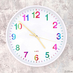 Часы NE-2807A диаметр 30см, корпус белый, цифры градиент