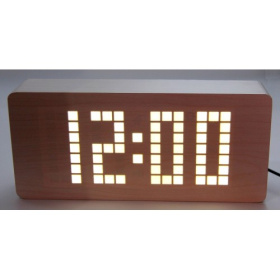Часы (деревянные)+дата+температура+секундомер VST-871/6 (белый) 1 сорт
