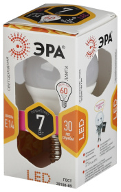 Лампа светод. ЭРА LED smd P45-7w-827-E14