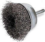 Щетка металлическая зачистная, d 75 мм,вертикальная, щетина 0.3 мм, с осью, Smartbuy Tools