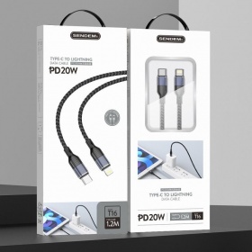 SENDEM T16 Кабель USB 3A (iOS Lighting-TYPE-C) 1.2м