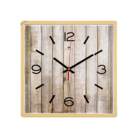 Часы 3028-123 корпус бежевый квадрат "Паркет"