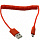 Дата-кабель Smartbuy USB- micro USB.спиральный дл.1.0м, красный iK-12sp