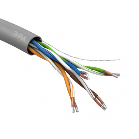Кабель витая пара ЭРА SIMPLE U/UTP 4x2x24 AWG Cat5e CCA PVC 305м Куски: 1,3 5,7 6,1 8 9  60 