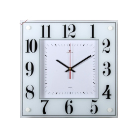 Часы 3636 А3 корпус белый "Классика" квадрат