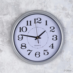 Часы 612-3 диаметр 26см, корпус серебро