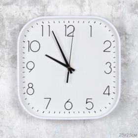 Часы настенные 25 см белые квадратные / Y8025T6-3 