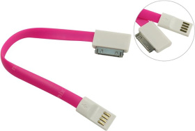 Дата-кабель Smartbuy USB 30-pin для Apple.магнитный дл.0.2м, розовый iK-402m pink