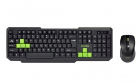 Мультимедийный комплект клавиатура+мышь Smartbuy ONE черно-зеленый (SBC-230346AG-KN) /20