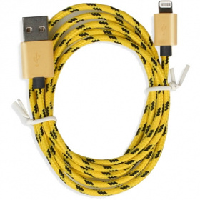 Дата-кабель Smartbuy USB - 8-pin для Apple, хб+металл, 1 м, золото (iK-512met gold)