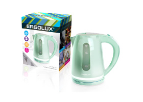 Чайник ERGOLUX ELX-KP05-C16 мятно-зеленый ,1.8 л, 160-250В,2300Вт