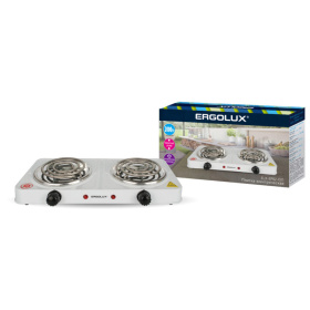 Электроплитка ERGOLUX ELX-EP02-C01 белая (2 конф., спиральный нагр.эл.2000Вт, 220-240)