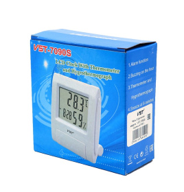 Часы будильник VST-7090S БЕЛЫЕ (температура, влажность)