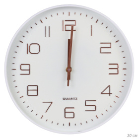 Часы 8014B диаметр 30см, корпус белый